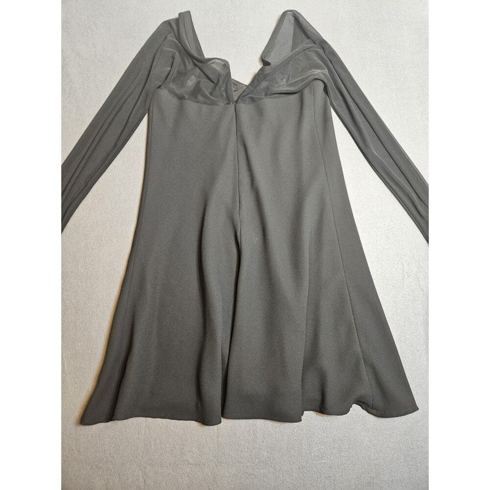 Barbara Taylor Dress Womens 8 Black 100% Rayon Long Sleeve - Picture 5 of 7
